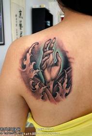 Apẹrẹ tatuu ọwọ ọwọ tẹẹrẹ
