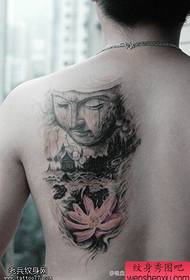 Назад зображення татуювання лотоса Будди поділяється татуюванням