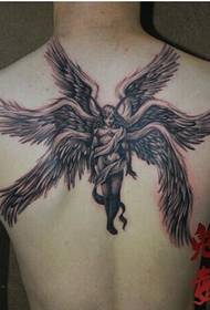 meninos de volta imagem alternativa de tatuagem de anjo de seis asas