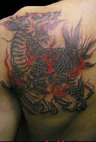 berniukai atgal mados mados žvėris ugnis vienaragis tatuiruotė paveikslėlį
