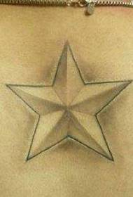 Modello del tatuaggio posteriore: modello del tatuaggio a stella a cinque punte posteriore