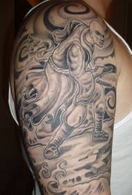 Modello di tatuaggio guerriero grigio nero grande braccio