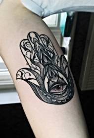 Nagy kar belső fekete-fehér szem Fatima kéz tetoválás minta