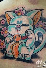 Мушки леђа популарни узорак слатке мачке тетоважа