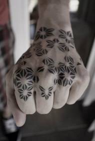 Tangan kembali gaya buatan sendiri pola tato hitam geometris suku bunga