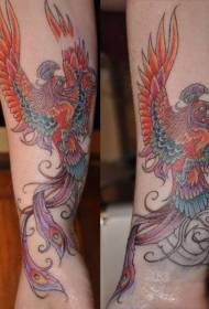 Modello di tatuaggio a mano fenice in stile cinese