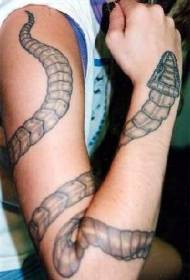 Ручно сива личност тетоважа змија тетоважа