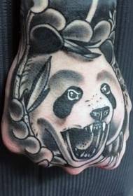 Oddaj czarną pandę z wzorem tatuażu z liści
