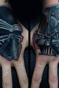Roka nazaj ilustracija slog barva zvezd vojne vojne sith čelado tatoo