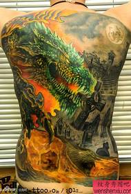 Доминирование крутой спиной европейский и американский рисунок татуировки дракона