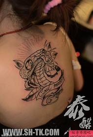 Modello di tatuaggio donna dichiarazione monocromatica serpente amore dichiarazione