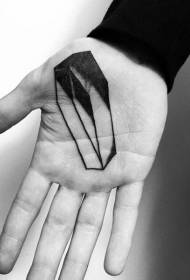 Modello di tatuaggio bara mano nera design semplice bara