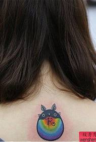 Tattoo show, rekomandoj modelin e tatuazhit vizatimor të një femre nga mbrapa