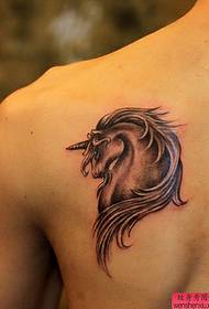 Pale ea tattoo, khothaletsa tattoo ea morao-rao ea unicorn