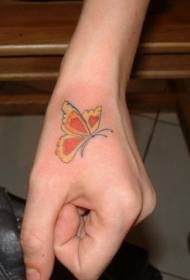 Kézzel festett gyönyörű kis pillangó tetoválás kép