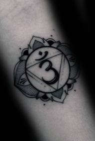 Arm thorn style black hindu van Gogh flower tattoo pattern