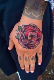 Modello di tatuaggio rosa stile arte colorata a mano
