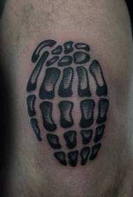 Padrão de tatuagem de mão de esmalte preto clássico de joelho