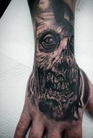 Viszont vissza csodálatos fekete-fehér horror zombi arc tetoválás mintát