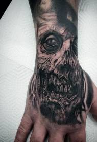 Nazaj vrnite neverjetno črno-belo vzorec tatoo za zombi obraza