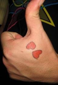Ručno obojene dvije ljubavne tetovaže