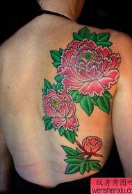 Veteran Tattoo: Half-back Peony Tattoo Pattern Picture