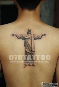 Iphethini ye-jesus tattoo emuva