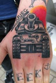 Hand zréck al Schoul Stil Faarf Tank Bréif Tattoo