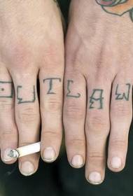 手指個性，英文字母，紋身圖案