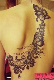 Beautiful back lace tattoo pattern