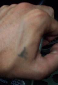 Hand black minimalist prison symbol tattoo pattern