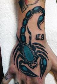Mfano wa mkono wa zamani wa tattoo ya bluu ya rangi ya bluu