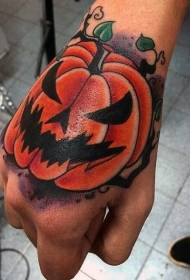 Braço colorido dos desenhos animados monstro abóbora tatuagem padrão