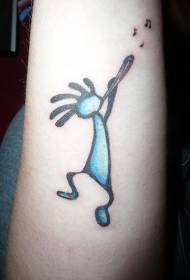 Padrão de tatuagem de personagem de desenho minimalista de cor de braço