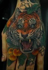 Men tounen nouvo style lekòl ki gen koulè tig ak Berry tatoo