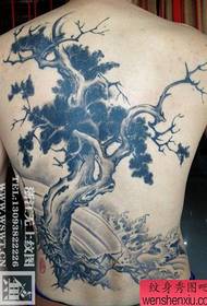 Padrão de tatuagem de costas masculinas clássicas costas populares populares sabedoria traseira árvore