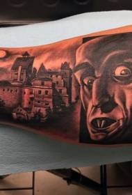 Braccio modello tatuaggio tatuaggio castello nero grigio originale