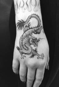 Disegno a mano oldschool pattern _15 oldschool tattoo artwork sul dorso della mano