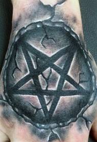 Рука назад ілюстрація стиль каменю п'ятикутна зірка візерунок татуювання