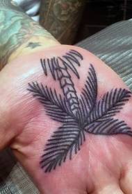 Mano di linea nera tatuata di palmera