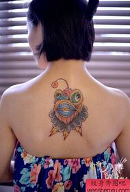 Popolare modello di tatuaggio testa di leone danza posteriore per ragazze