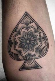 Personaje de melocotón negro gris negro con patrón de tatuaje de flor de vainilla