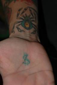 Ragno di colore del polso con l'immagine del tatuaggio del simbolo di dollaro