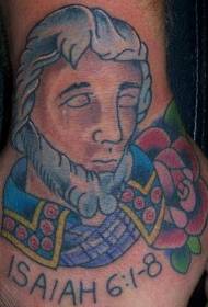 Hand colored character avatar commemorative tattoo pattern