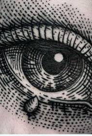 Hand back thorn style black human eye tattoo pattern