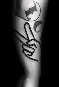 Modello di tatuaggio a mano umana semplice braccio nero piccolo