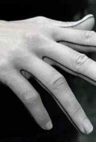 Δαχτυλίδι προσωπικότητα απλή μαύρη γραμμή τατουάζ μοτίβο