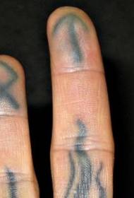Finger minimalista sfarente di mudellu di tatuaggi di logo