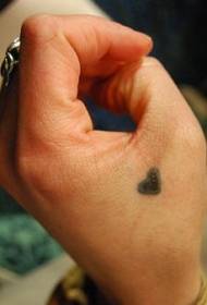 Hand black simple love tattoo pattern