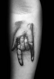 Tatuaje de imagen simple y patrón de tatuaje de gesto divertido